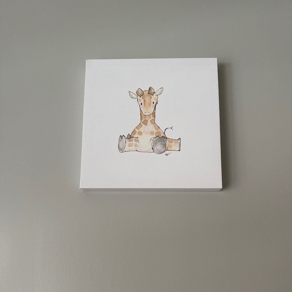 Kids canvass - giraffe and elephant